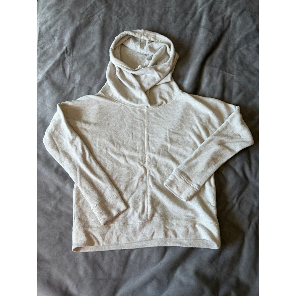 Mossimo Supply Co Womens Oatmeal Cowl Neck Hoodie Sweatshirt Cream Small